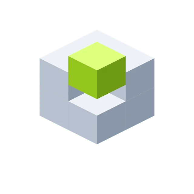 Знак 3DVOX — воксельный куб